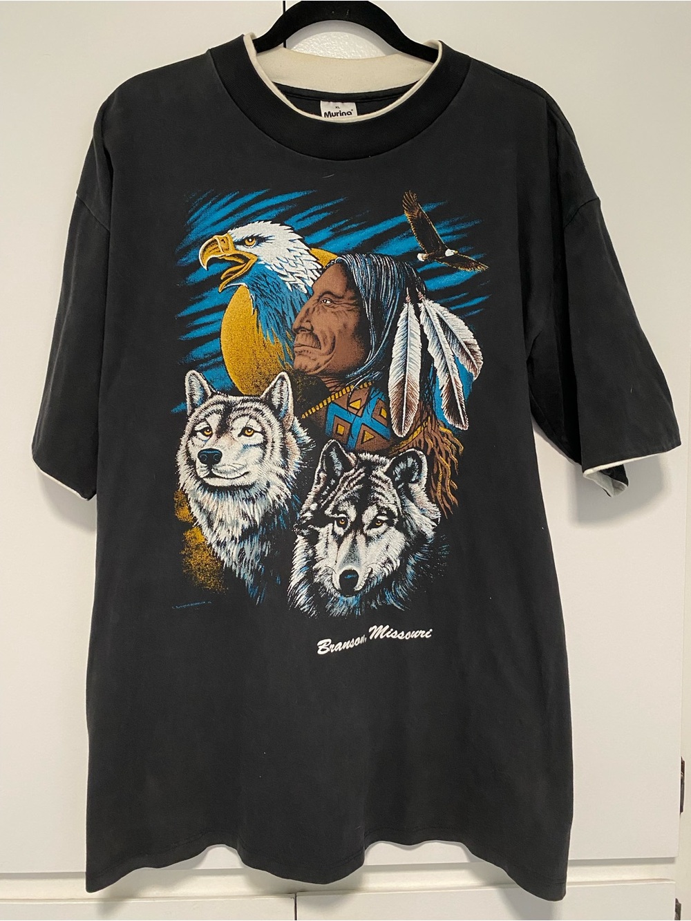 Vintage Murina Native American Indian Spirit Wolf Eagle t-shirt